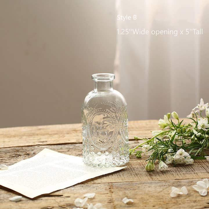 Sweet Home Deco - Wholesale Vase - Bud Vases for Centerpiece, Rustic Decorative Vases, Clear