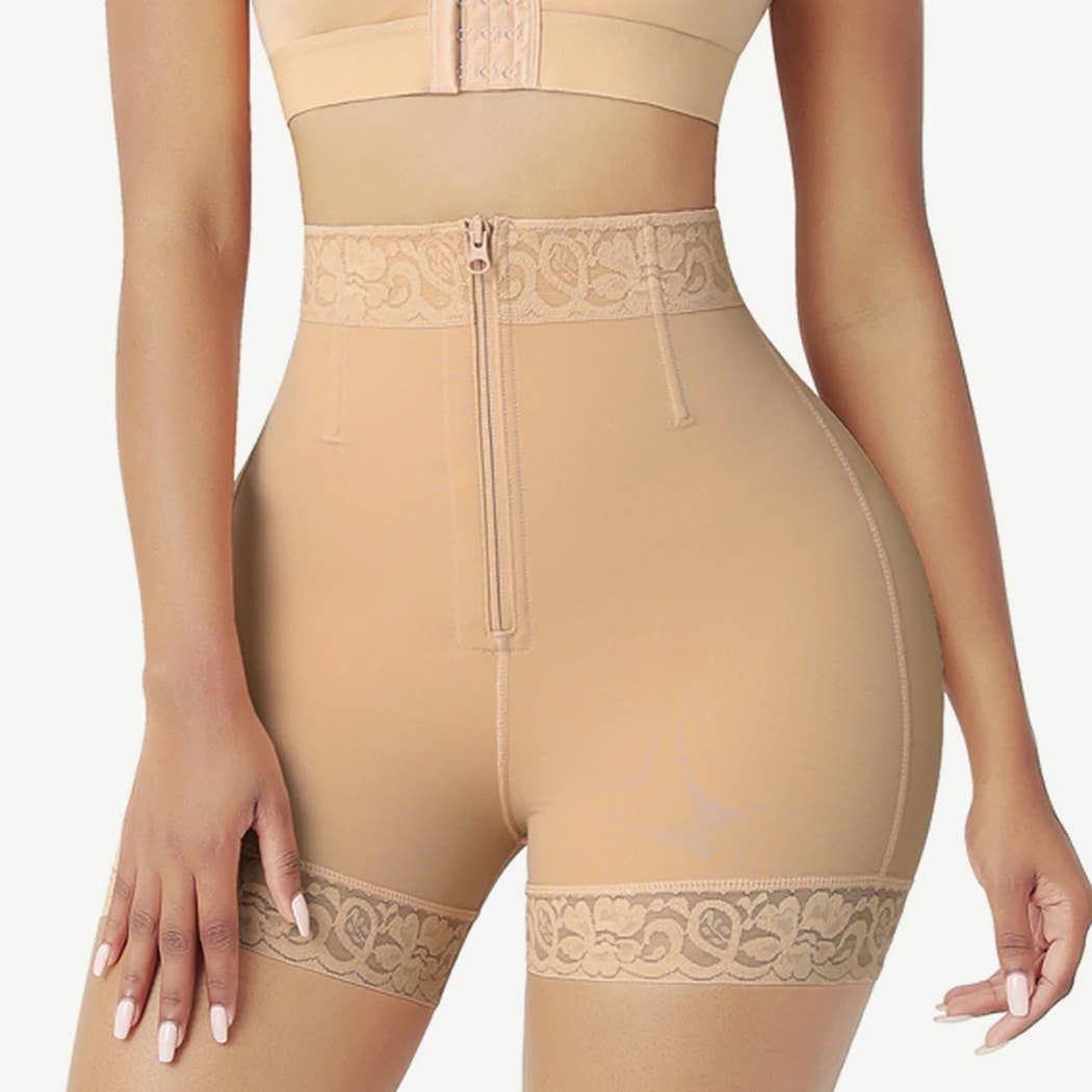 Curvy Fix - Wholesale Shapewear - Women's - Front Zipper Booty Lifting Shorts Lace Butt Curve Smoothing9