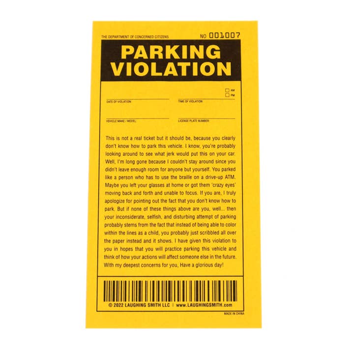 Smith Brands - Wholesale Gag Gift/Novelty Gift - 25 Funny Fake Parking Tickets3