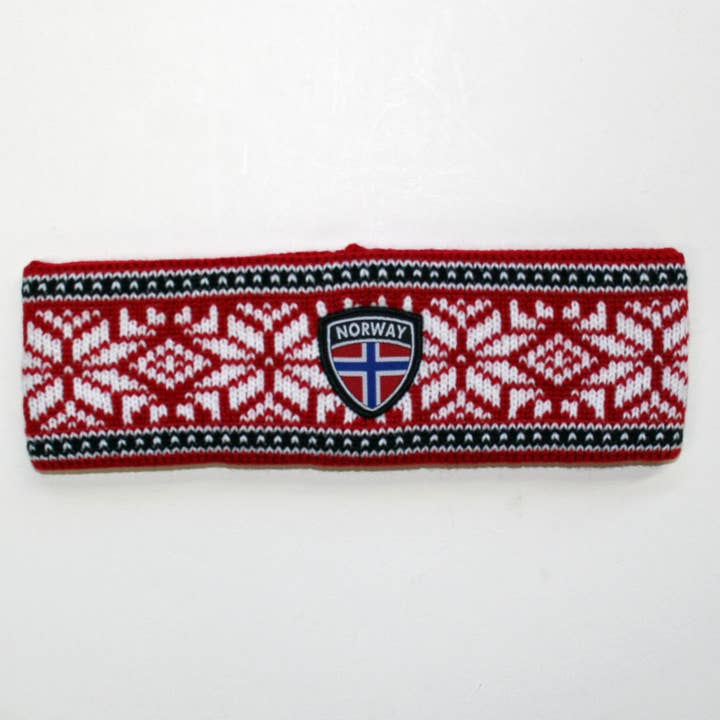 Headband - Red - White Stars - Norway Flag - Unisex Size (C for wholesale by Scandinavian Specialties