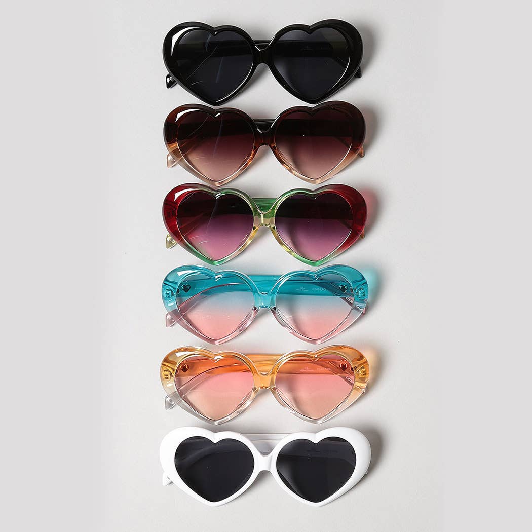 12 COULEURS ASSORTIES Lunettes de soleil à monture en forme de cœur en vente sur Faire1