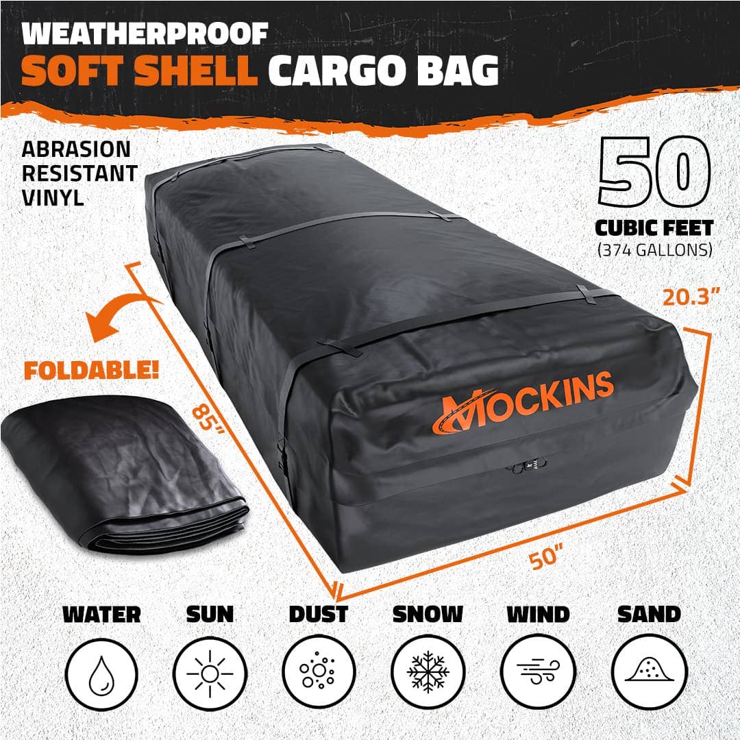 mockins - Wholesale Luggage - 50 Cu Ft Rooftop Bag 85"x50"x20"1