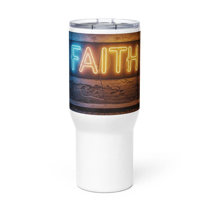 FAITH Travel mug with a handle for wholesale by Grow Your Faith