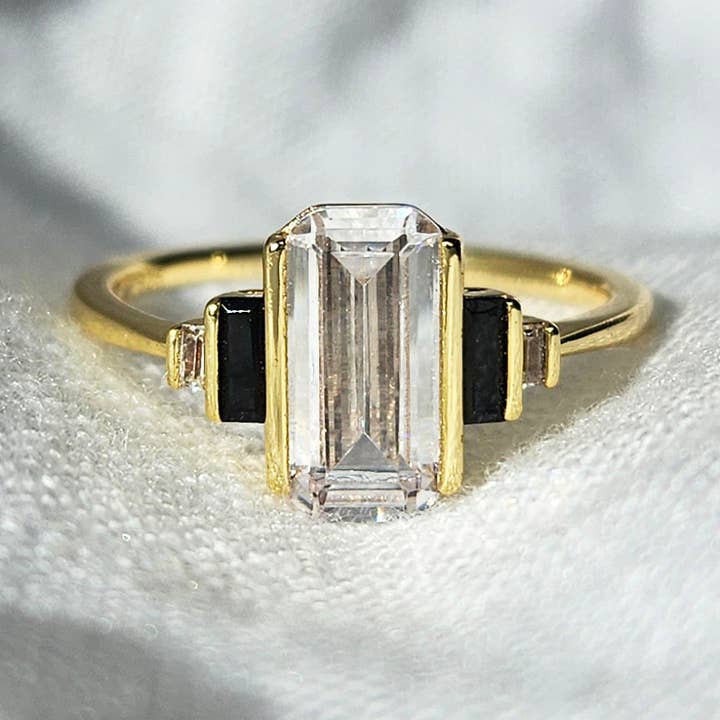 SMARAGDGROEN GESLEPEN STATEMENTRING - LYBR4957 voor wholesale door HolyBang Jewels