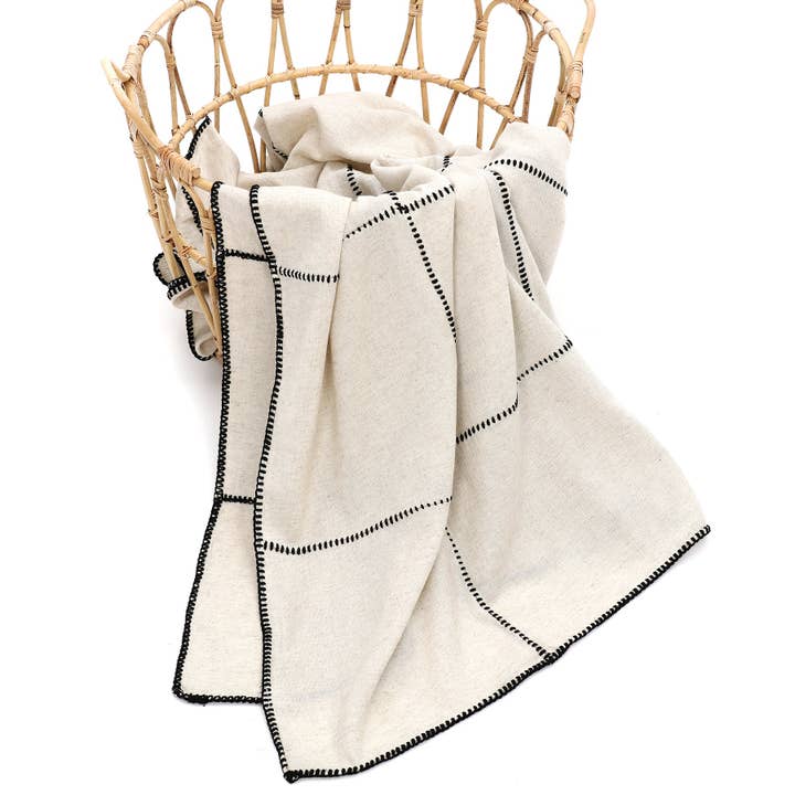 Arremesso Damla Preto-Califórnia King 180x245 cm/70” x 96" por atacado de PESHCE