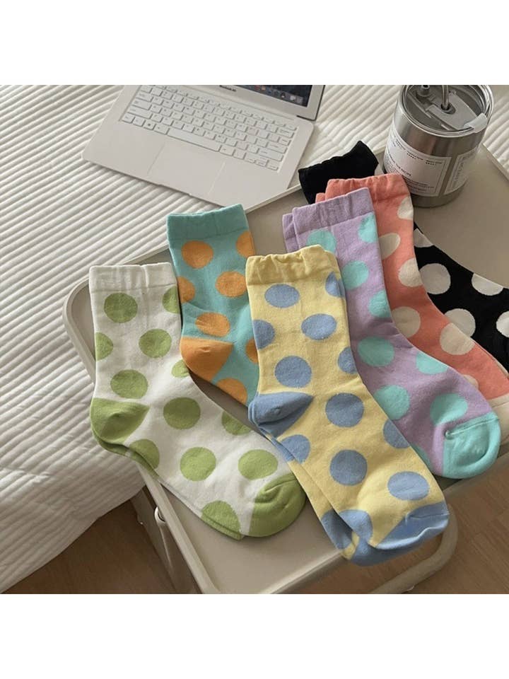 Rufia - Kleurrijke Sokken met Stippenpatroon voor wholesale door Funkyrel® Atzbranding Limited