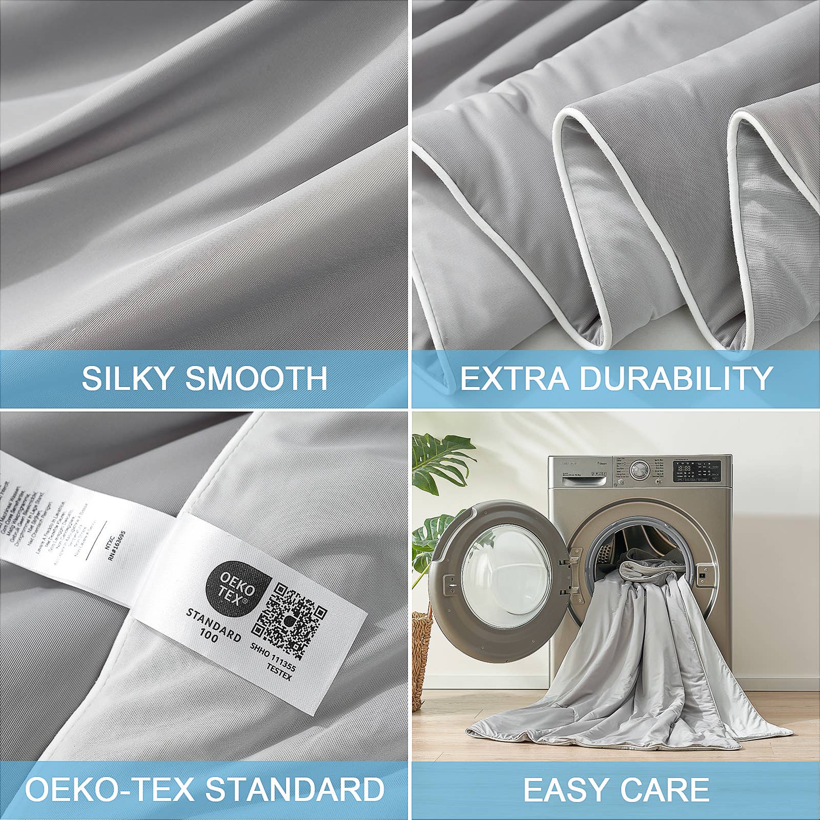 DreamValley - Wholesale Down Comforter - CB Reversible Cooling Comforter, Queen, Gray4