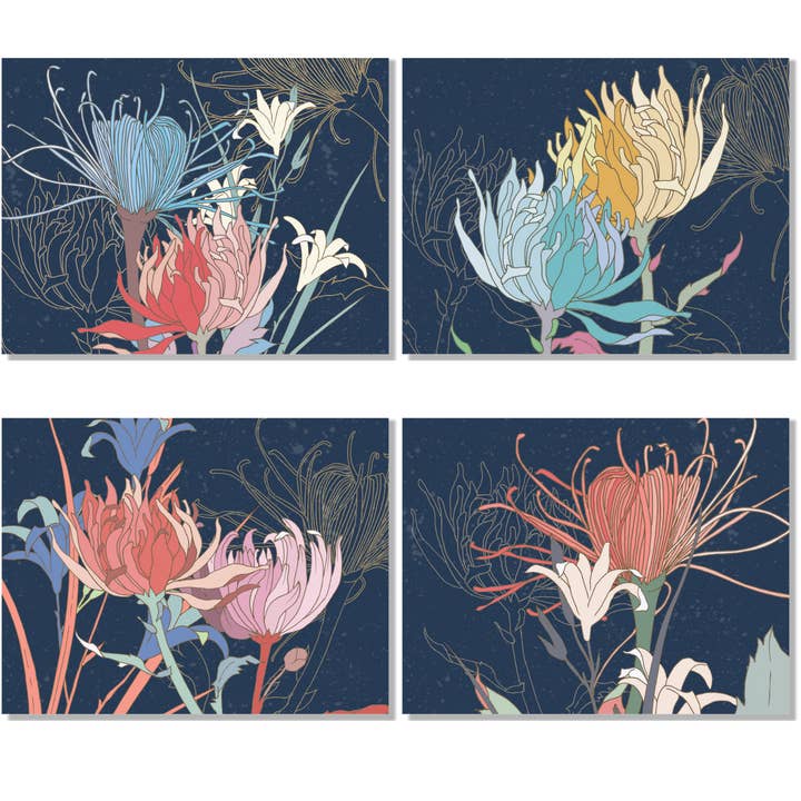 Set med 4 bordsunderlägg Premium Linne «Akiko» 100% Tillverkad i Italien för wholesale av The Napking