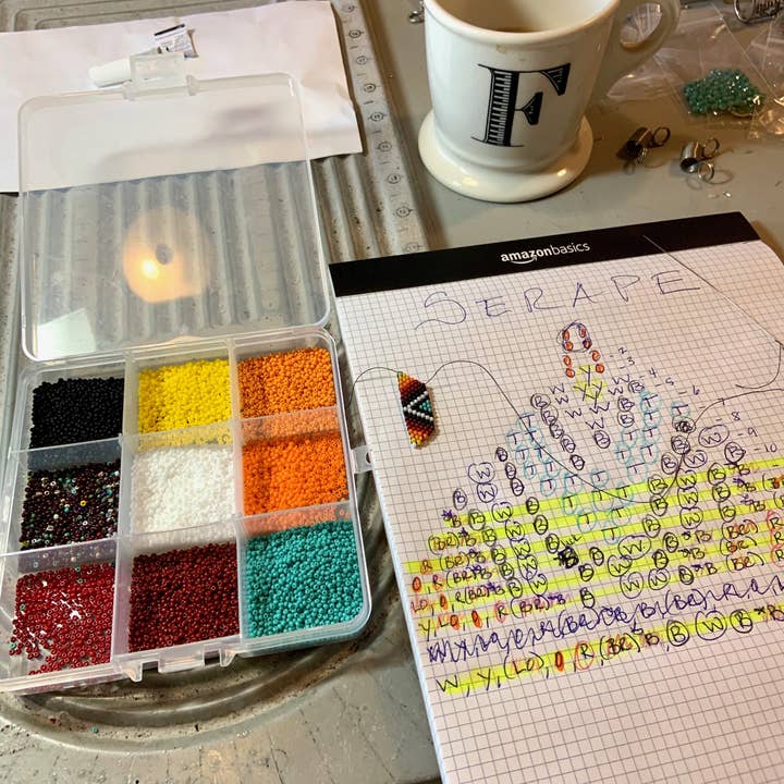 Fleurdesignz Western Jewelry - Vente Boucles d'oreilles pendantes - Boucles d’oreilles à franges style amérindien Serape3