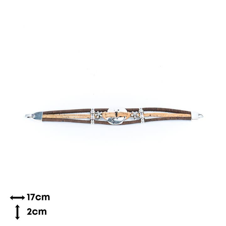 Meninas Bonitas Cork - Wholesale Bangle Bracelet - 3mm natural and colored cork wire and alloy hardware handmade women's fashion bracelet DBR-046-MIX-57