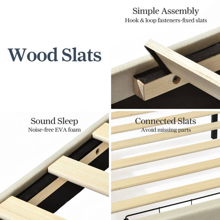 HOMYCASA DESIGN INC - Wholesale Bed - Twin Upholstered Storage Bed Frame with USB Ports - Beige5