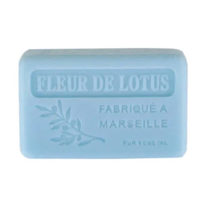 Marseille Soap 125 g – Lotus Flower (Savon de Marseille) for wholesale by FAIRSAVONT eG.