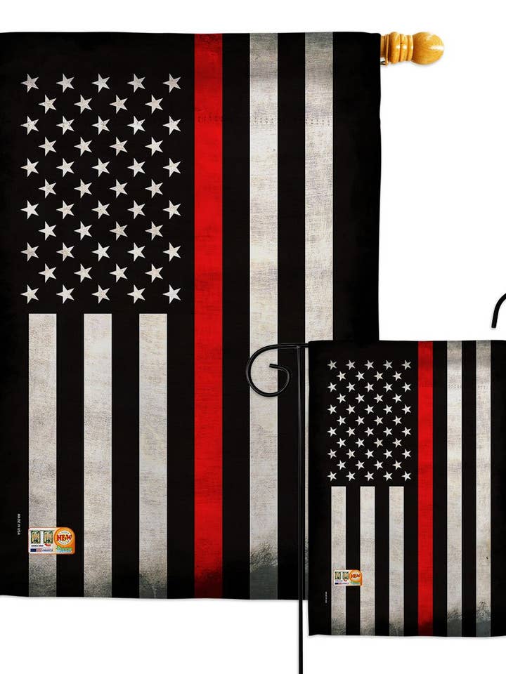 USA Thin Red Line First Responders Firefighter USA Flag for wholesale by Two Group Flag Co