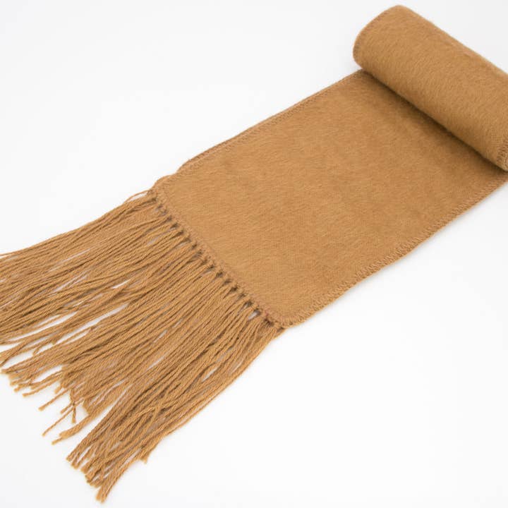 AndeanArt - Wholesale Scarf - Women's - Narrow Alpaca Scarf with Alpaca Figure Label / Tag - Alpaca1