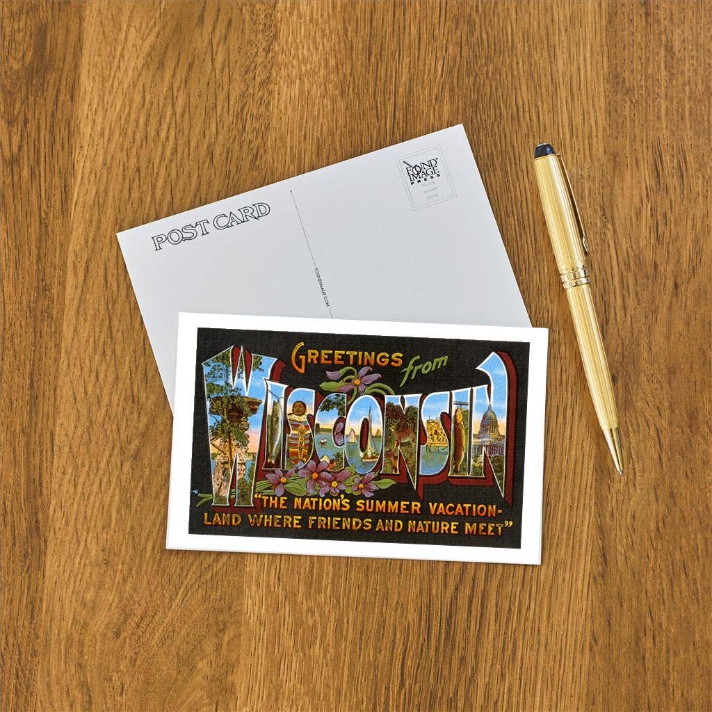 Found Image Press - Wholesale Postcard - Postcard WI-61 Greetings from Wisconsin1