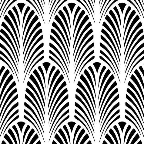 Designer Stencils - Wholesale Stencil/Craft Die - Art Deco Fan All Over Wall Stencil