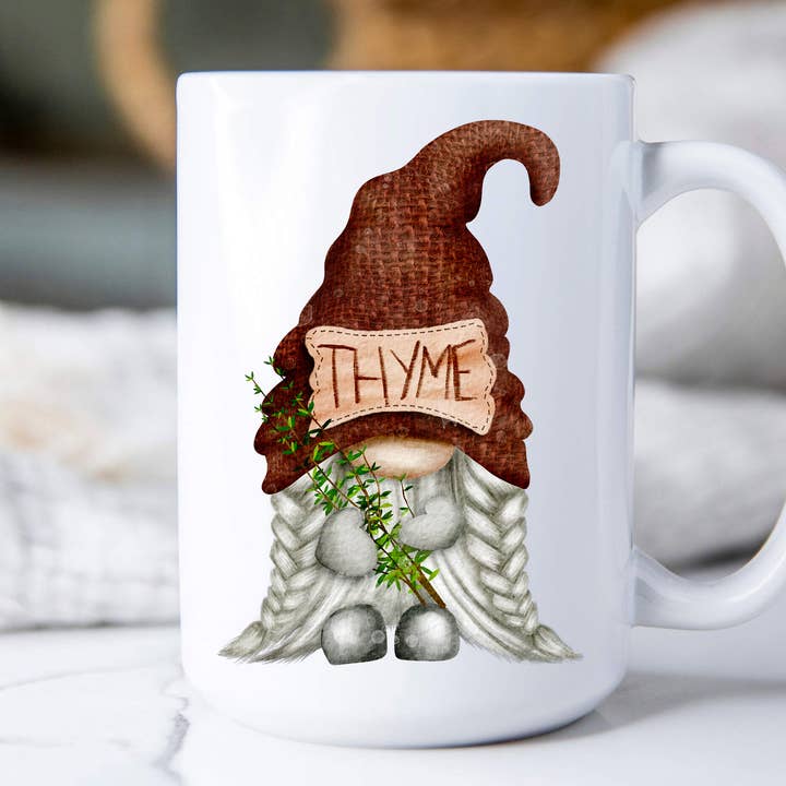 Gnome Herbs Thyme Coffee Mug for wholesale by Avery Lane Gifts