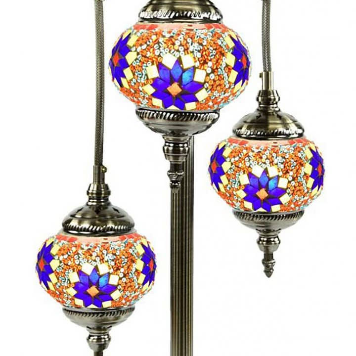 Lámpara de suelo con forma de mosaico SILVERFEVER, 3 niveles, flores para venta al por mayor de Silver Fever