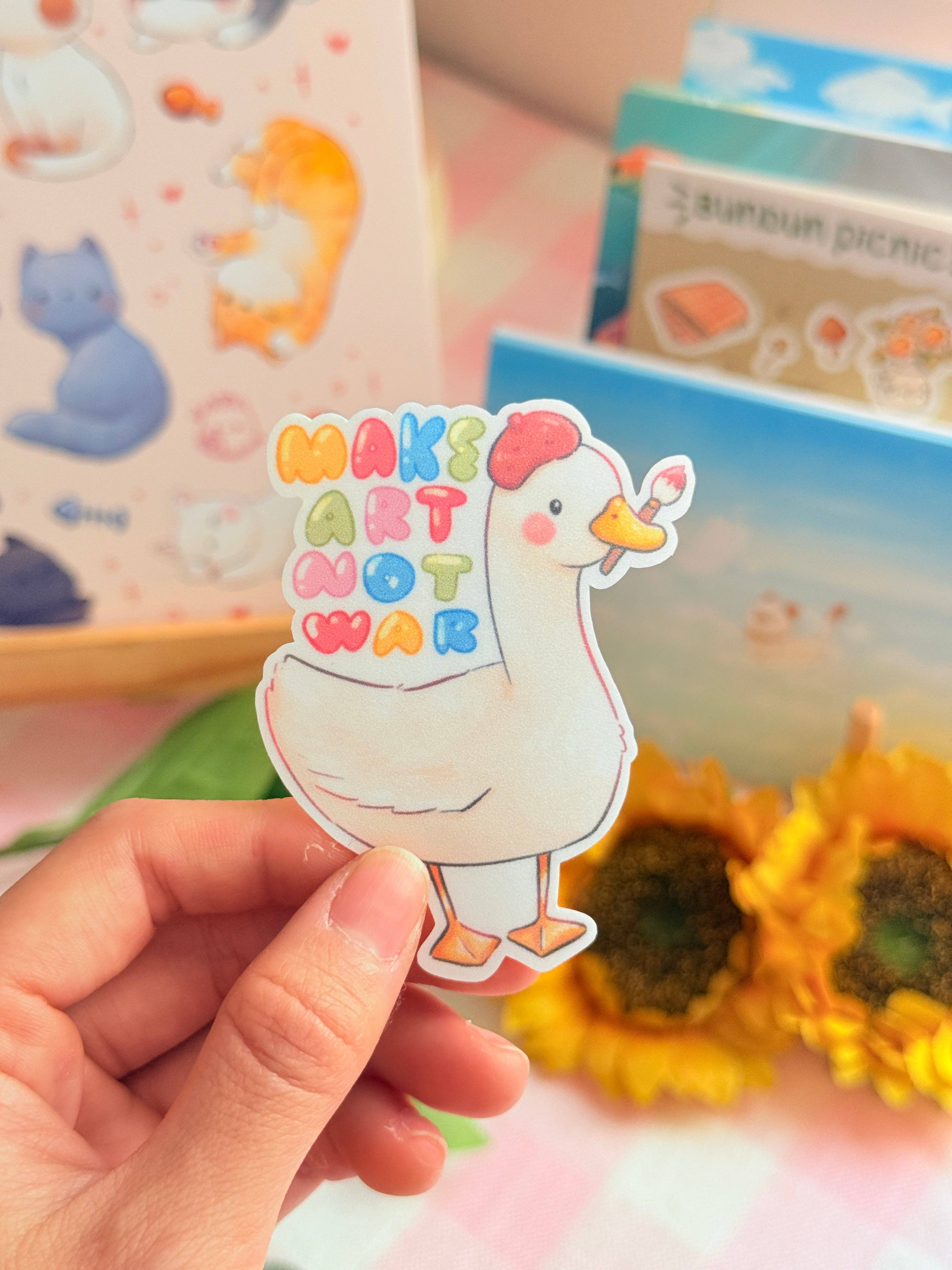 AnnaFloof - Wholesale Sticker - Make Art Not War | Vinyl Sticker1