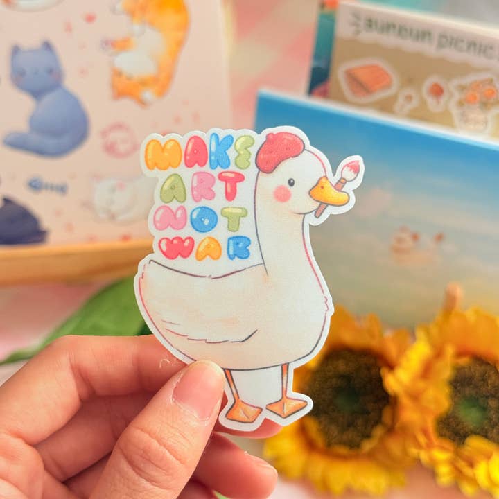 AnnaFloof - Wholesale Sticker - Make Art Not War | Vinyl Sticker1