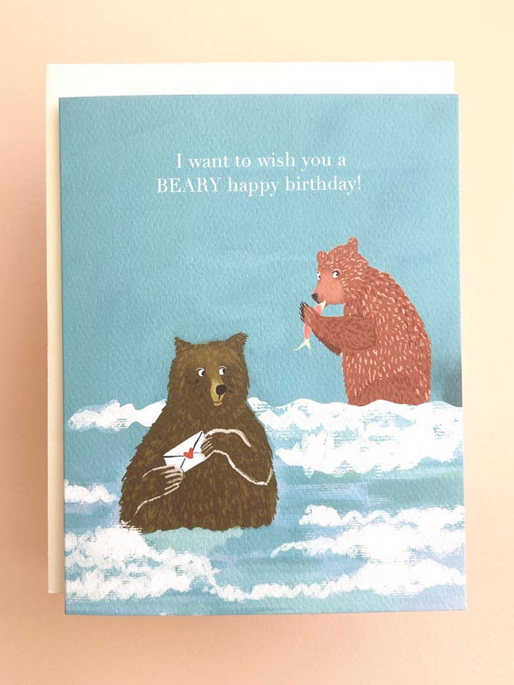 Glückwunschkarte „Wishing You a BEARY“ für den Großhandel von Little Love Press