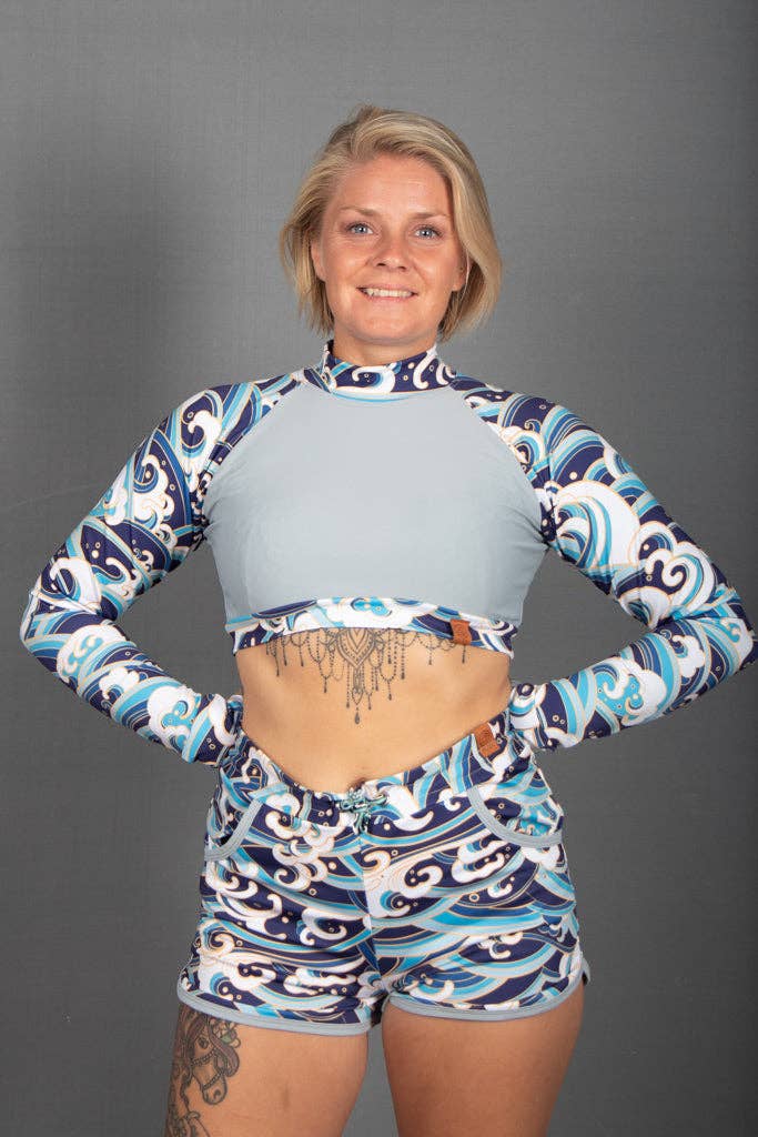 Alon Clothing – wholesale Athletic shorts – Women's – Womens Board Shorts "Waves" Lycra1