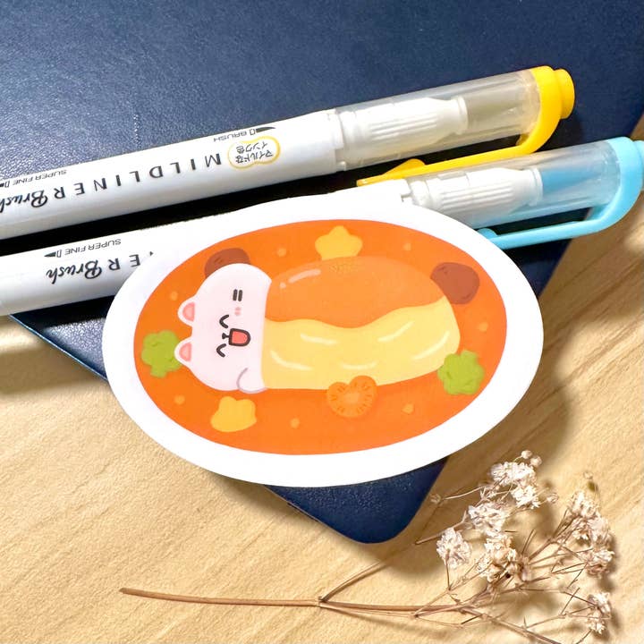 Curry Egg Rice Chubby Sticker for wholesale by Chubbythelittlecat