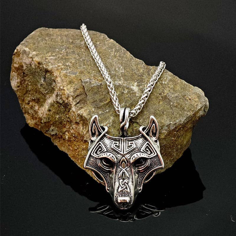 SALINA TRADING INC - Wholesale Pendant/Charm Necklace - Celtic Viking Wolf Head Pendant Necklace Vintage Style7