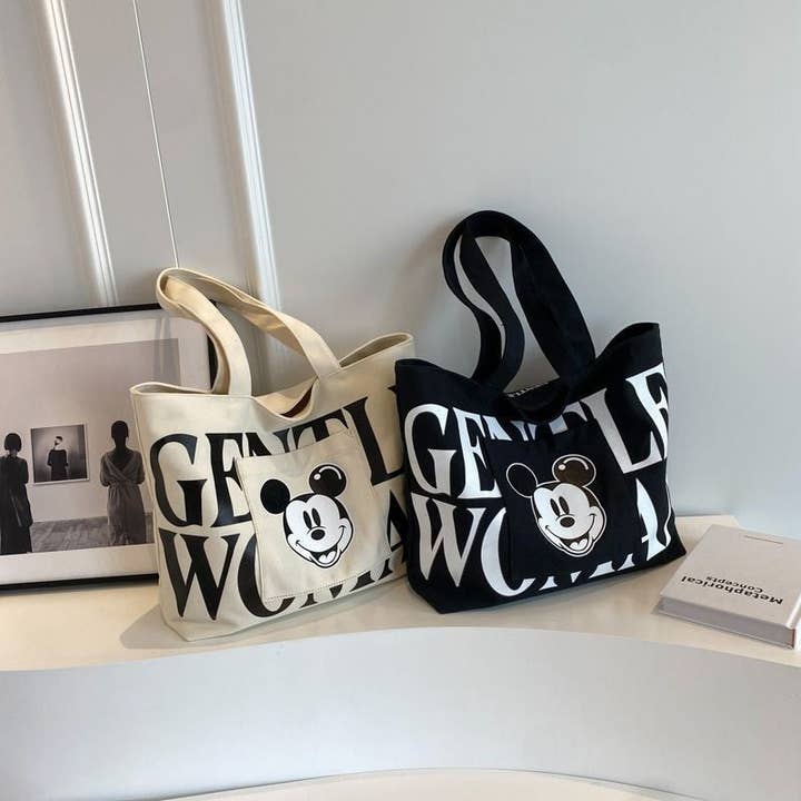 UZ Wholesale Store - Wholesale Tote bag – Women's - Large Capacity Canvas Tote Bag With Cartoon Animal Prints4