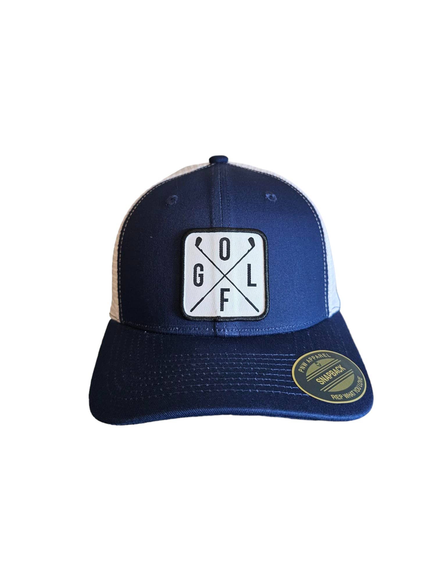 PNW Apparel - Wholesale Trucker Hat - Unisex - Golfing Trucker Hat with Golf Patch Mesh Back Snapback