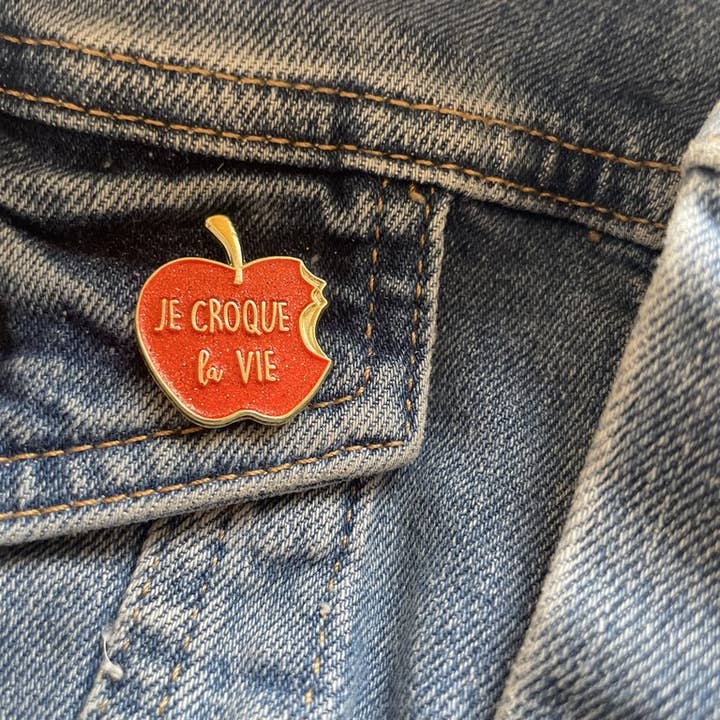 Pin "Je croque la vie" com glitter por atacado de Madame la mouette