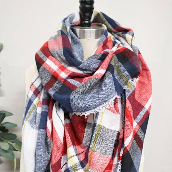 Plaid Oversized Blanket Scarves for wholesale by Love and Repeat