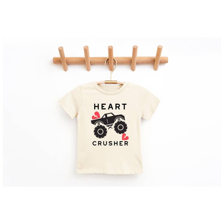 In The Wild - Wholesale Screen Printed T-Shirt - Kids - Heart Breaker Toddler T-shirt - Monster Truck Design