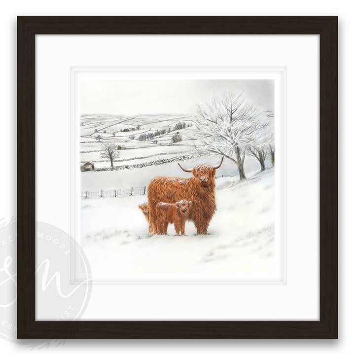 Stacey Moore Ltd - Wholesale Art Print - Snowy Dales Highland Retreat2