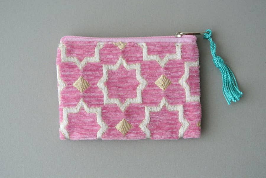 High crafty – wholesale Coin purse – Women’s – Moroccan Fabric Pouch – Mini Size  Handmade “Moubla” Upholst12