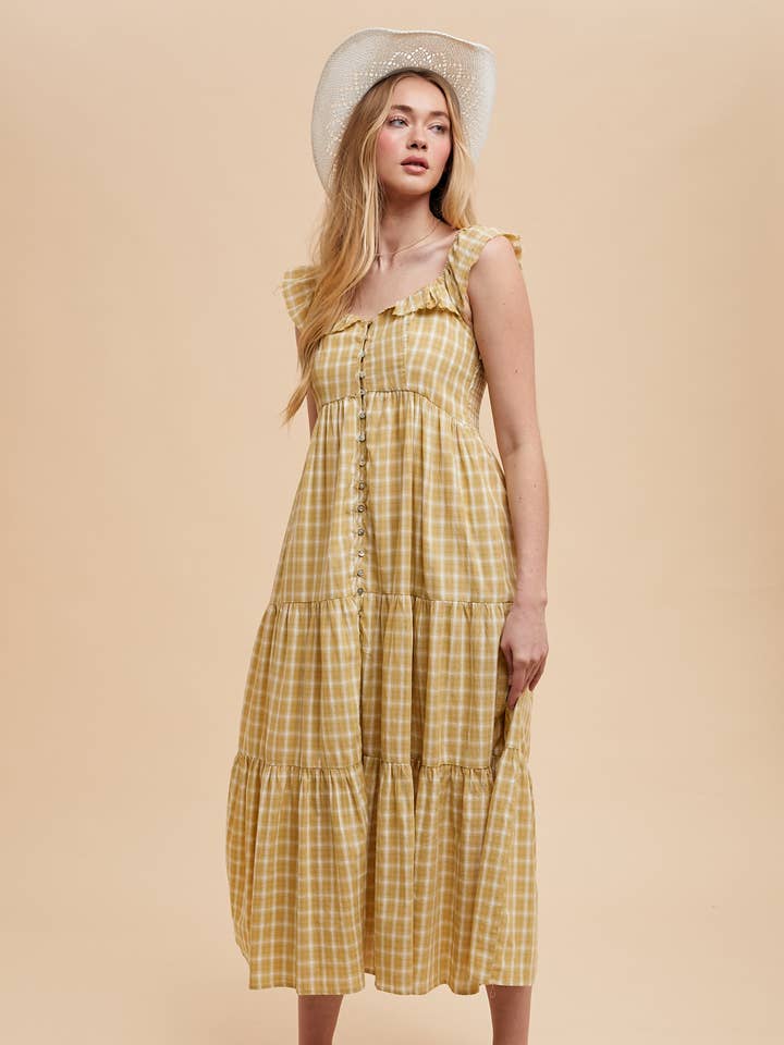 VESTIDO DE VERANO DE ALGODÓN A CUADROS para venta al por mayor de In Loom