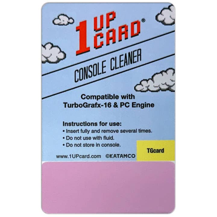 1UPcard™ Video Game Console Cleaner Compatible with TurboGrafx-16 & PC Engine for wholesale by Katamco, LLC