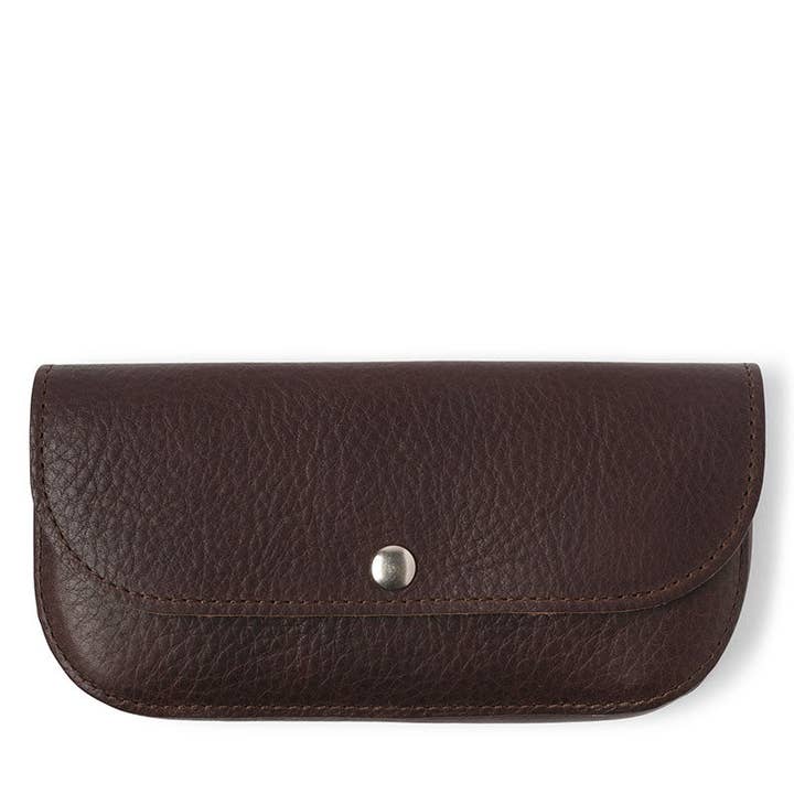 Sonnenbrillenetui, Sonnige Grüße, Dunkelbrauner Gebraucht-Look für den Großhandel von Keecie