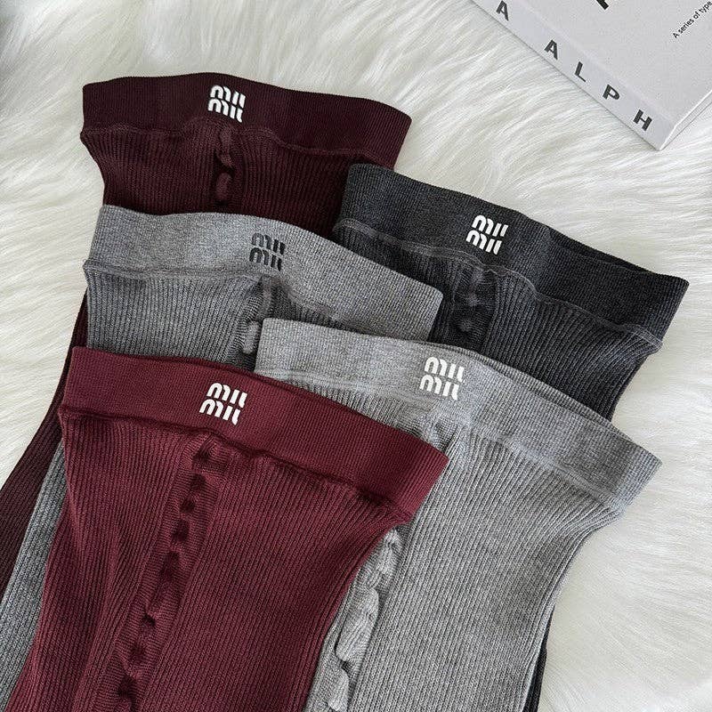 FurDecoration - Wholesale Fashion Leggings - Women's - Thick Striped Vertical Letter Print Leggings7