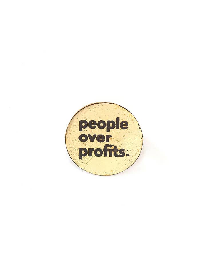 People Over Profits Pin - Brass for wholesale by Fair Anita