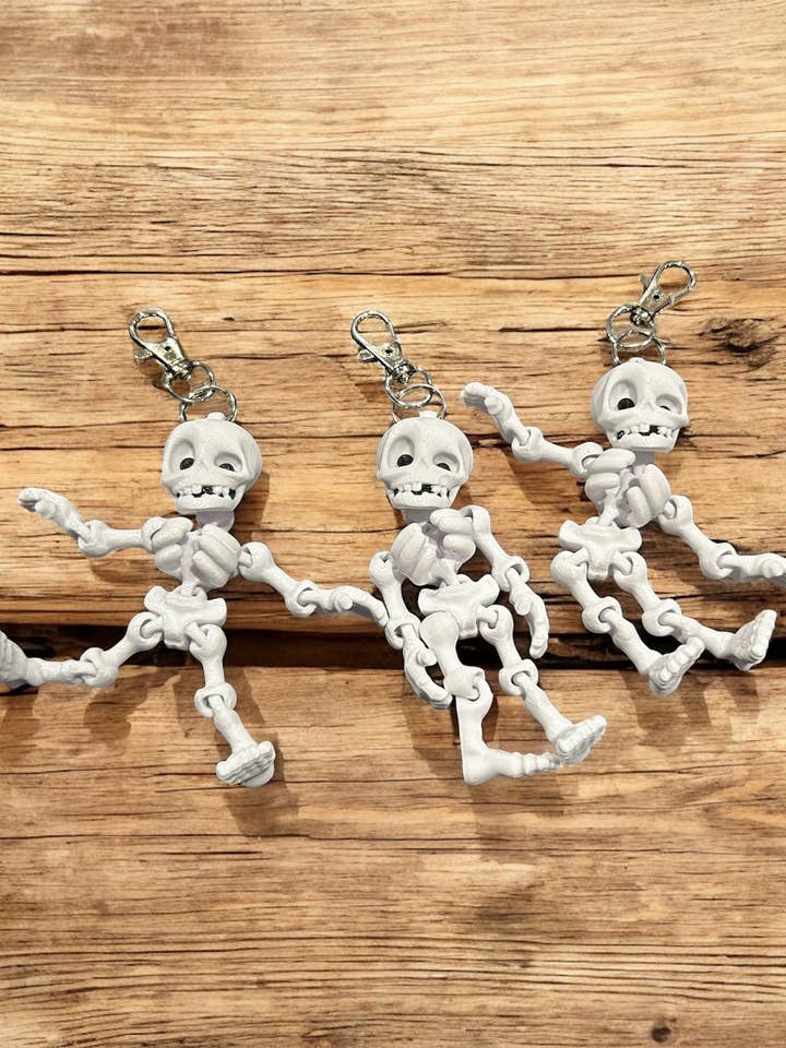 Skeleton keychain key ring bag hanger 3D printed for wholesale by 3D in Paradise
