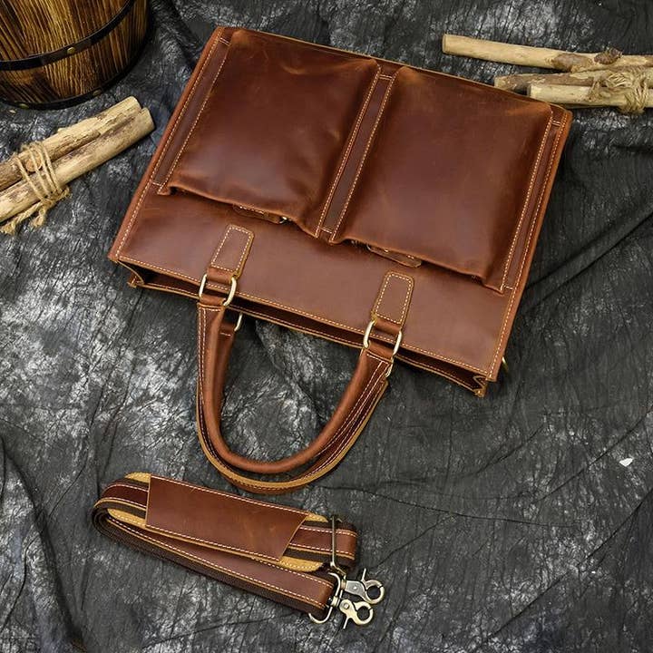 Steel Horse Leather – wholesale Portfölj – Dam – Dagmar läder portfölj | Vintage läder Messenger Väska