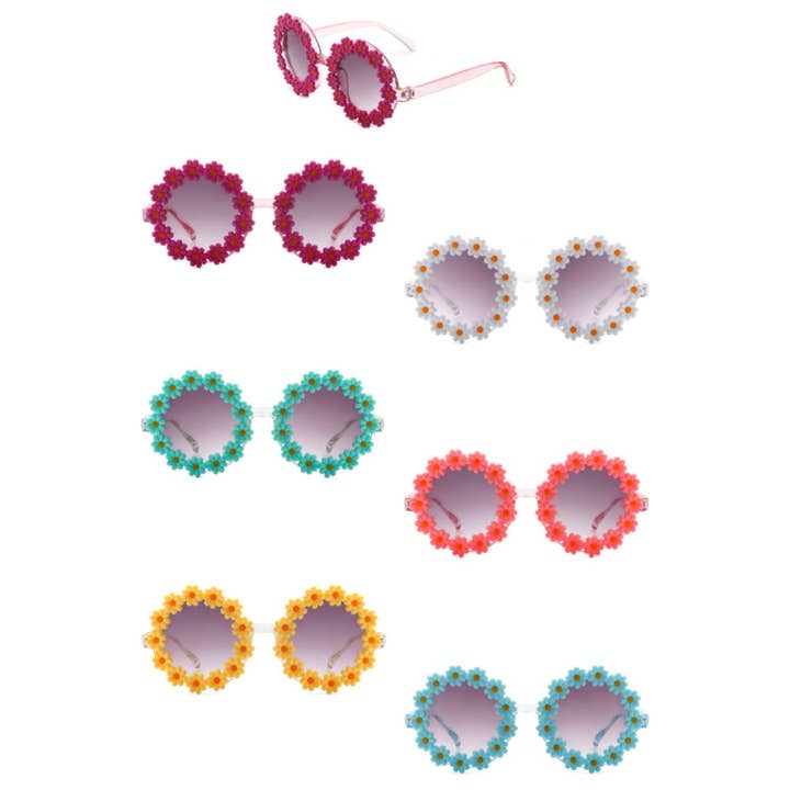 Kids Round Flower Sunglasses for wholesale by Cramilo Eyewear