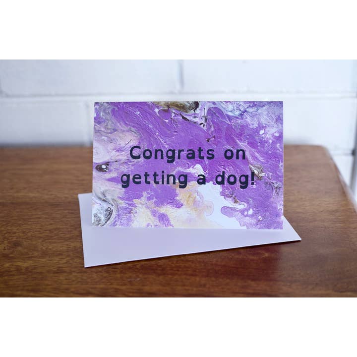 AbstractbyRabrams - Vente Cartes de félicitations - Carte de félicitations pour l'obtention d'un chien - Nouveau chien - Carte de félicitations - Nouvelle carte pour animaux de compagnie2