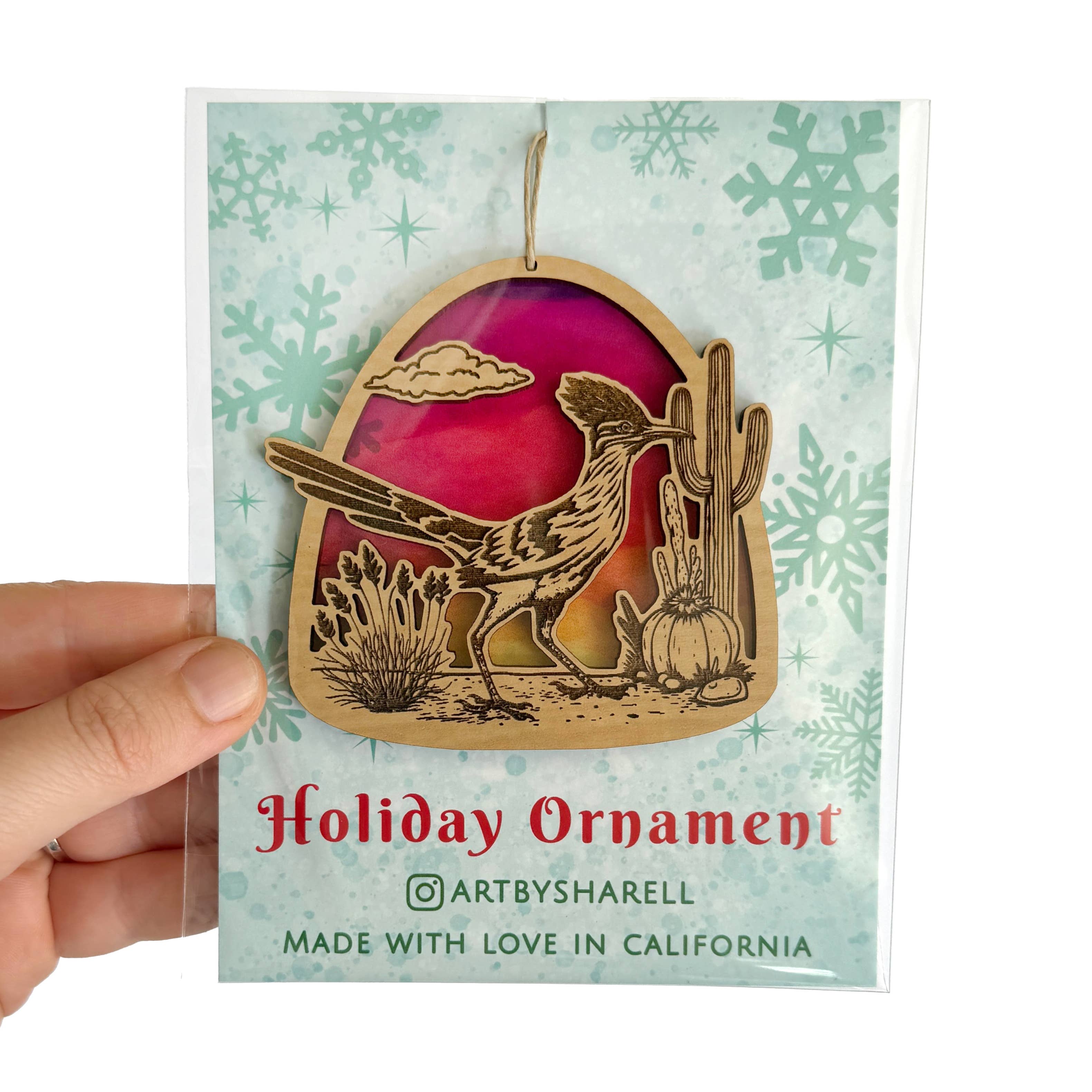Art by Sharell - Wholesale Ornament Set - Roadrunner Ornament, Desert Animal Ornament1