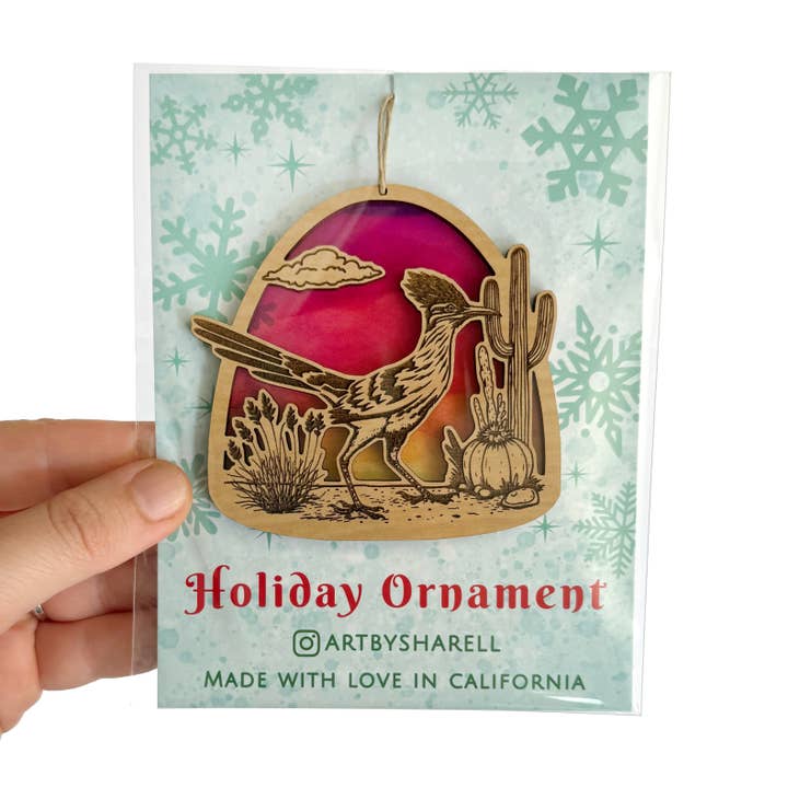 Art by Sharell - Wholesale Ornament Set - Roadrunner Ornament, Desert Animal Ornament1