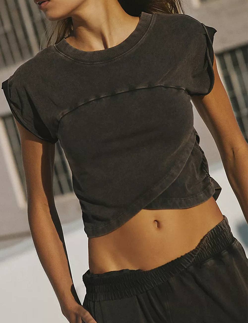 Sweetkama - Wholesale Lounge Set - Women's - Ladies Solid Color Crop Top and Pants Set SKST37929