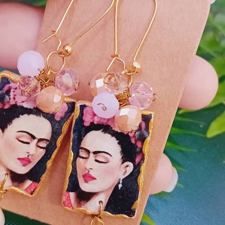 Wild & Free - Wholesale Dangle earrings - Frida Kahlo earrings, wooden earrings, handmade earrings2