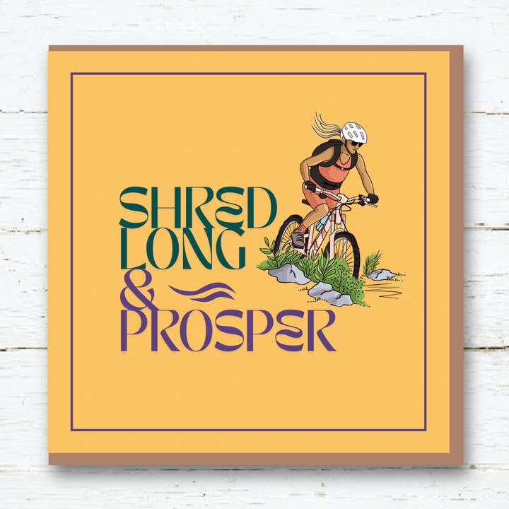 Greeting Card - Mountain Biker for wholesale by Salty Sisters