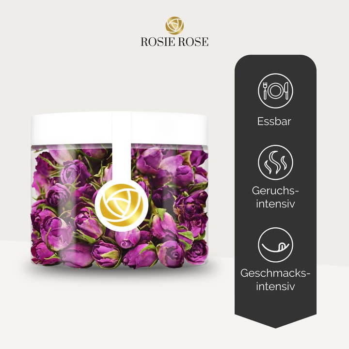 ROSIE ROSE – wholesale Torkade/pressade blommor – Damaskus rosenblad/blad 20g & 10g | ätliga rosor